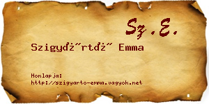 Szigyártó Emma névjegykártya