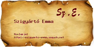 Szigyártó Emma névjegykártya