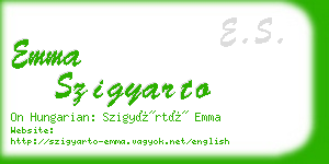 emma szigyarto business card